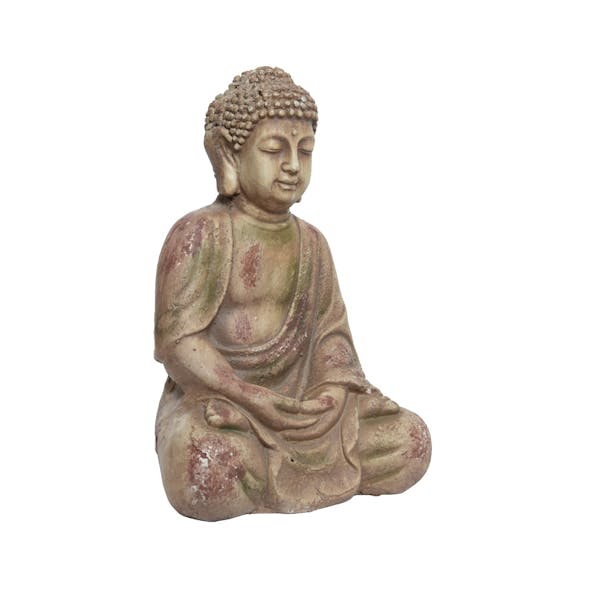 Bouddha Magnesie Gris Blanchi 30cm Trafic Eshop