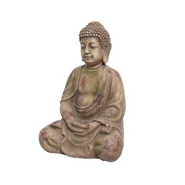 Bouddha Magnesie Gris Blanchi 30cm Trafic Eshop